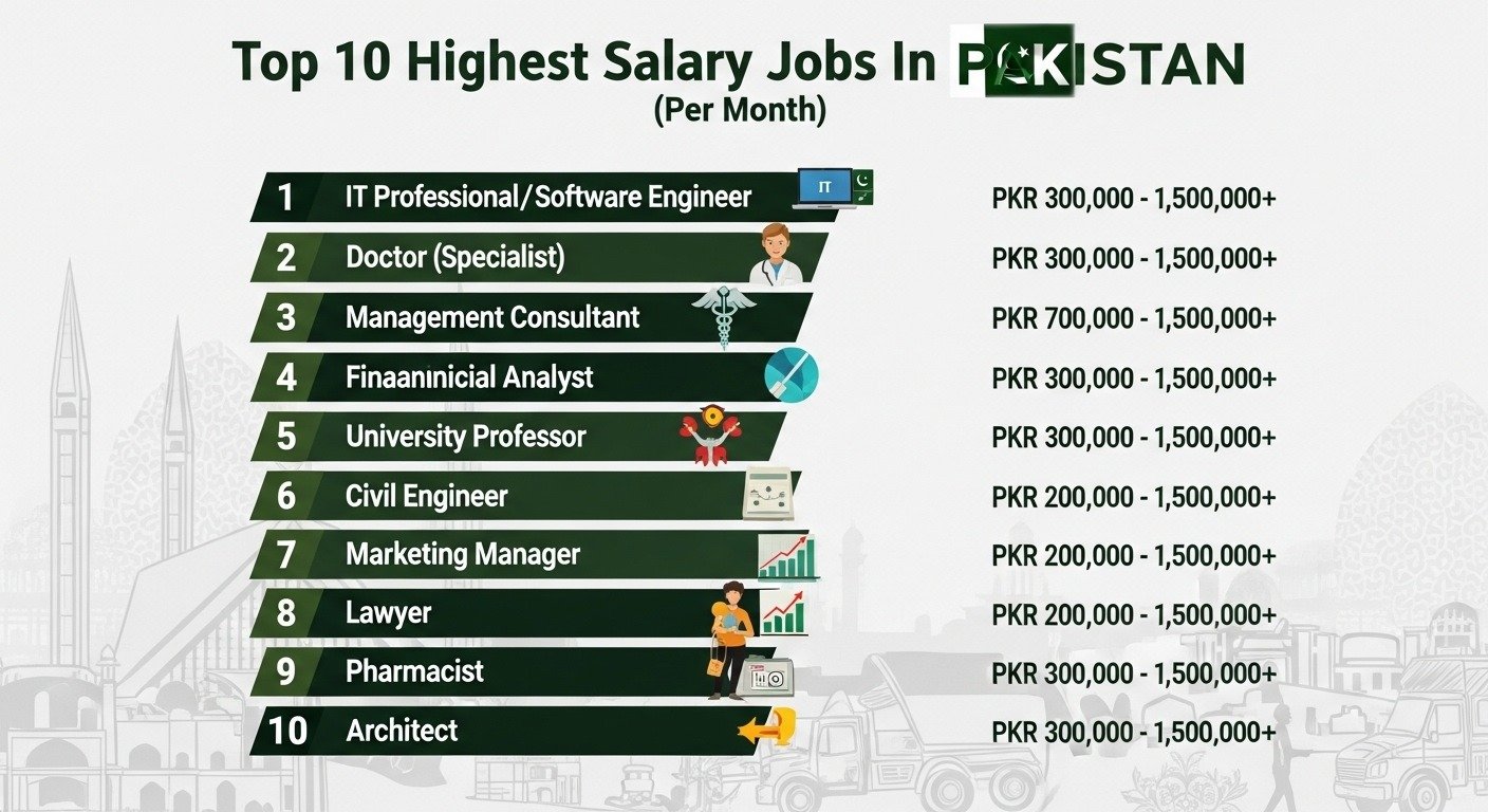 Top 10 Highest Salary Jobs In Pakistan with basic pay scale